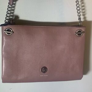 Anne Klein mauve leather crossbody bag